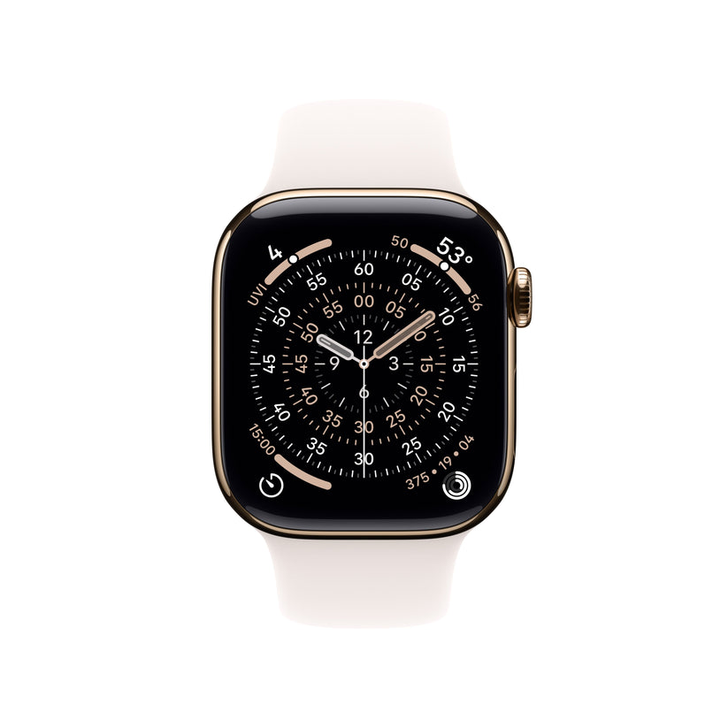Apple Watch Series 11 GPS + Cellular 42mm Gold Titanium Case with Light Blush Sport Band - M/L - iSTYLE SK