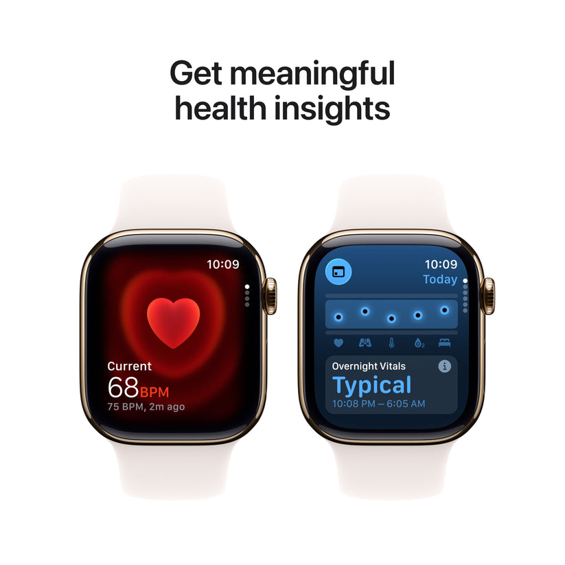 Apple Watch Series 11 GPS + Cellular 42mm Gold Titanium Case with Light Blush Sport Band - S/M - iSTYLE SK