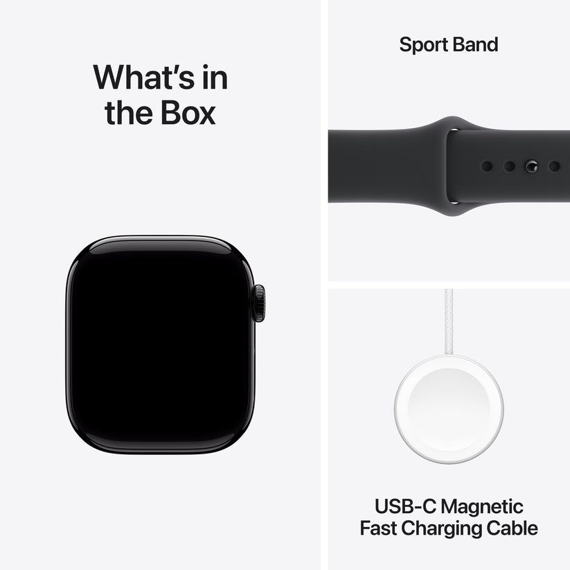 Apple Watch Series 11 GPS + Cellular 42mm Jet Black Aluminium Case with Black Sport Band - S/M - iSTYLE SK