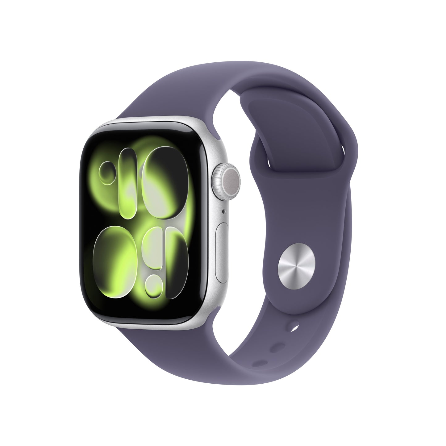 Apple Watch Series 11 GPS + Cellular 42mm Silver Aluminium Case with Purple Fog Sport Band - S/M - iSTYLE SK