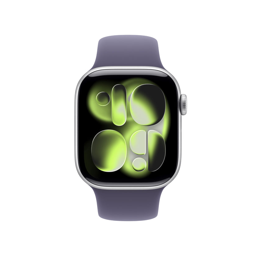 Apple Watch Series 11 GPS + Cellular 42mm Silver Aluminium Case with Purple Fog Sport Band - M/L - iSTYLE SK