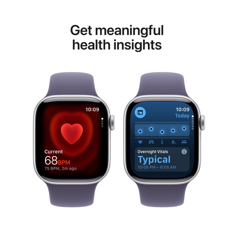 Apple Watch Series 11 GPS + Cellular 42mm Silver Aluminium Case with Purple Fog Sport Band - M/L - iSTYLE SK