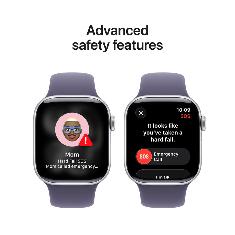 Apple Watch Series 11 GPS + Cellular 42mm Silver Aluminium Case with Purple Fog Sport Band - S/M - iSTYLE SK