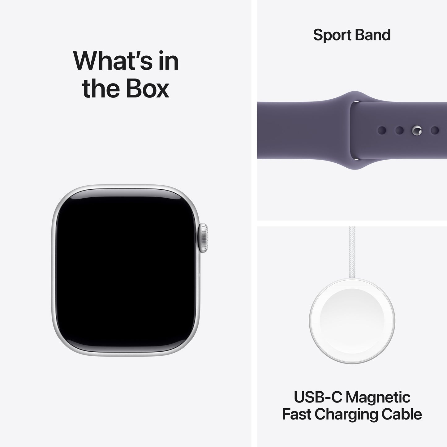 Apple Watch Series 11 GPS + Cellular 42mm Silver Aluminium Case with Purple Fog Sport Band - M/L - iSTYLE SK