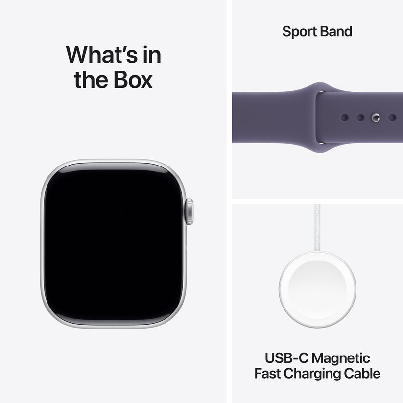 Apple Watch Series 11 GPS 46mm Silver Aluminium Case with Purple Fog Sport Band - M/L - iSTYLE SK