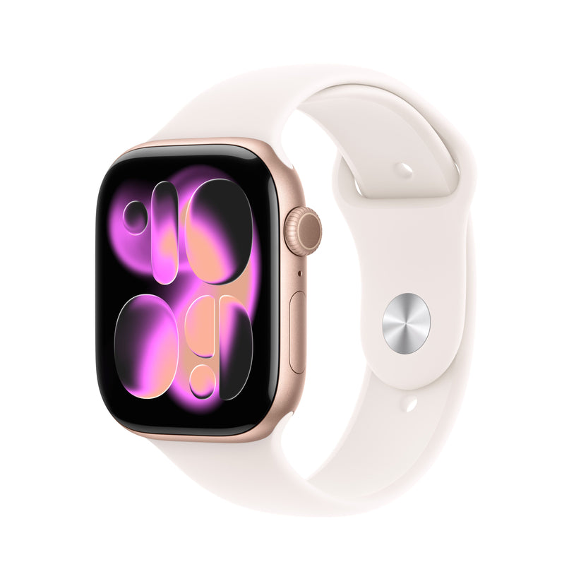 Apple Watch Series 11 GPS + Cellular 46mm Rose Gold Aluminium Case with Light Blush Sport Band - S/M - iSTYLE SK
