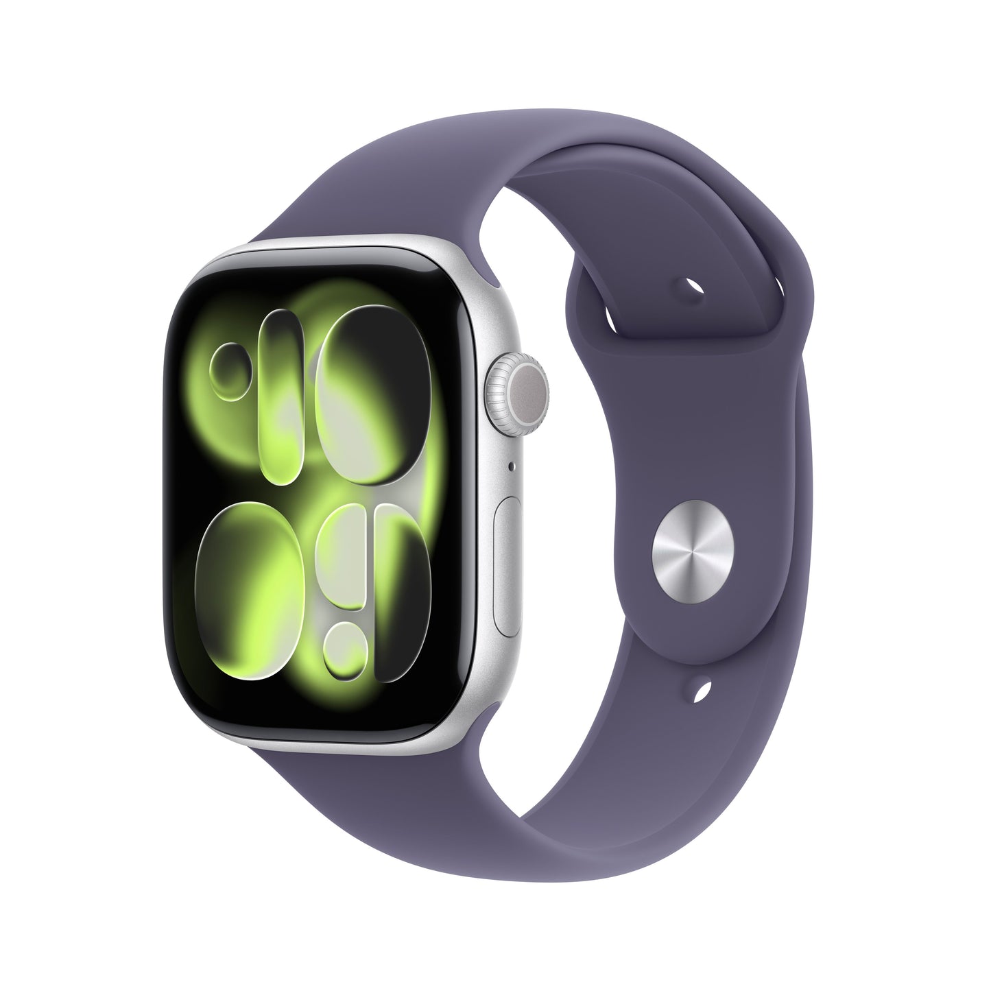 Apple Watch Series 11 GPS + Cellular 46mm Silver Aluminium Case with Purple Fog Sport Band - S/M - iSTYLE SK