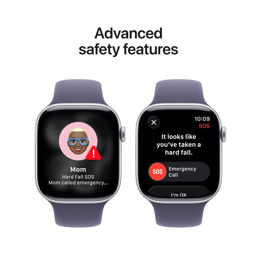 Apple Watch Series 11 GPS + Cellular 46mm Silver Aluminium Case with Purple Fog Sport Band - S/M - iSTYLE SK