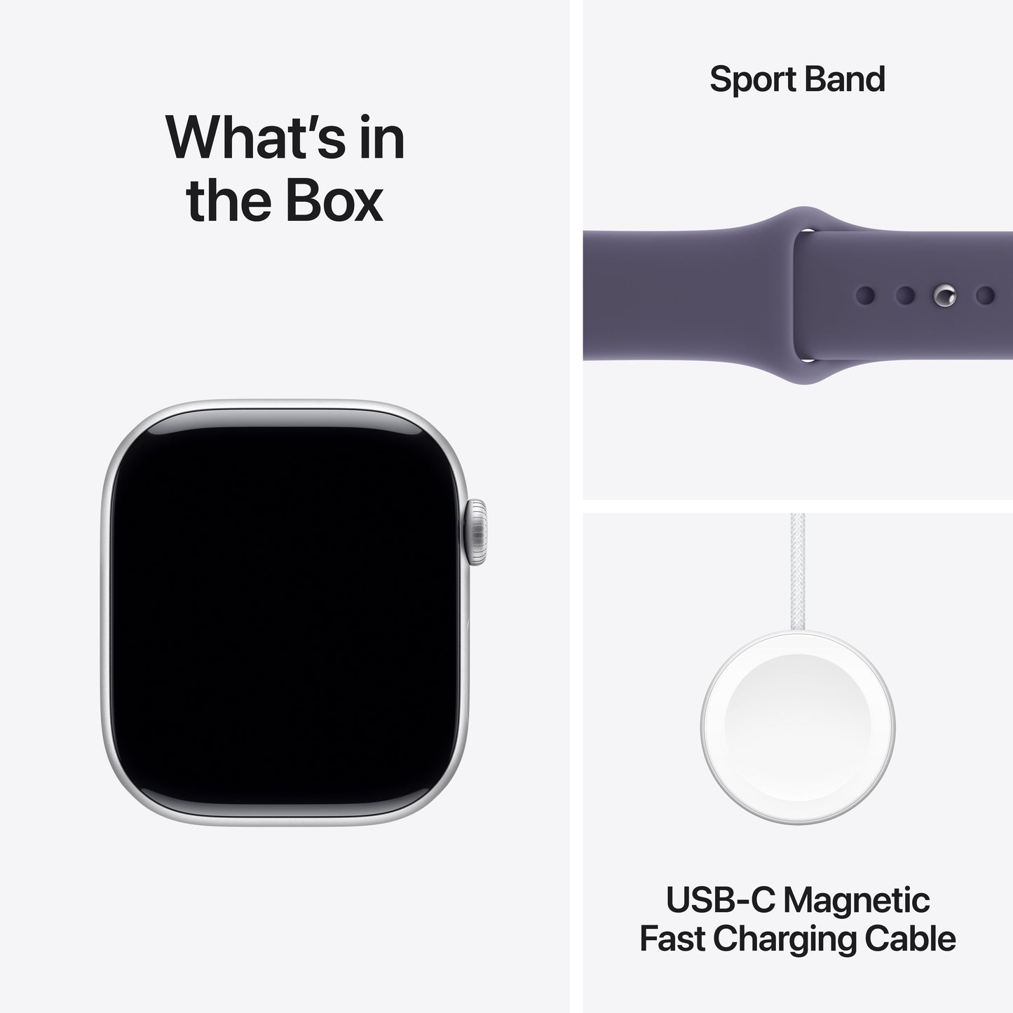 Apple Watch Series 11 GPS + Cellular 46mm Silver Aluminium Case with Purple Fog Sport Band - S/M - iSTYLE SK