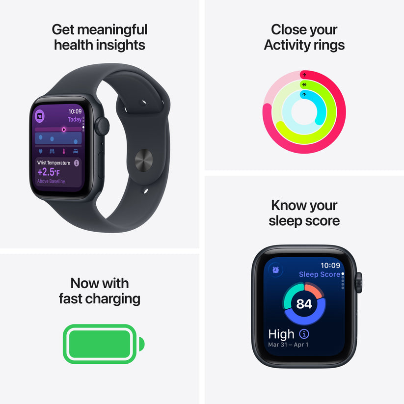 Apple Watch SE 3 GPS 40mm Midnight Aluminium Case with Midnight Sport Band - S/M - iSTYLE SK