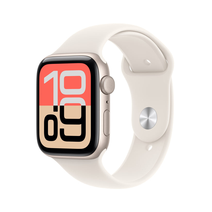 Apple Watch SE 3 GPS 44mm Starlight Aluminium Case with Starlight Sport Band - M/L - iSTYLE SK