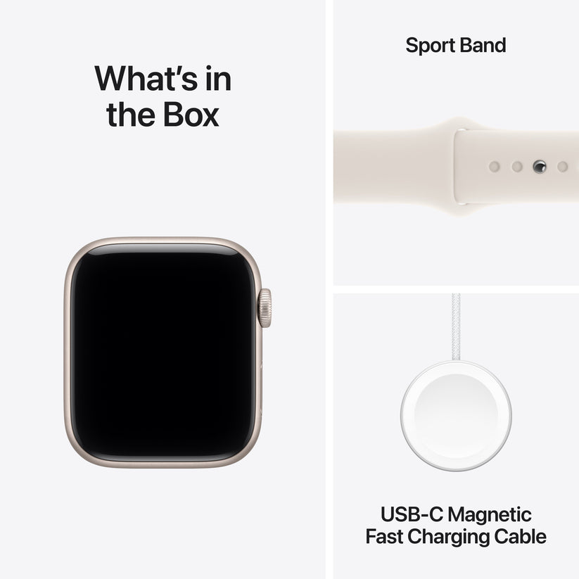 Apple Watch SE 3 GPS 44mm Starlight Aluminium Case with Starlight Sport Band - M/L - iSTYLE SK