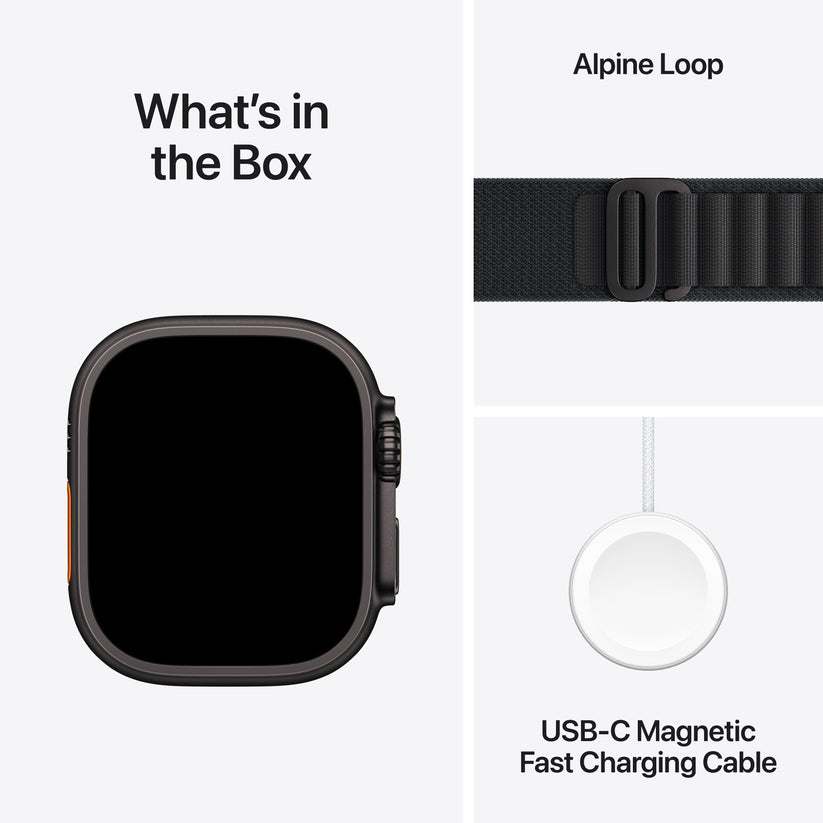 Apple Watch Ultra 3 GPS + Cellular 49mm Black Titanium Case with Black Alpine Loop - Small - iSTYLE SK