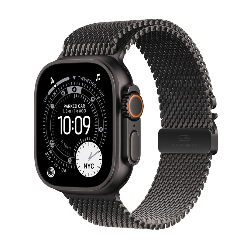 Apple Watch Ultra 3 GPS + Cellular 49mm Black Titanium Case with Black Titanium Milanese Loop - Medium - iSTYLE SK