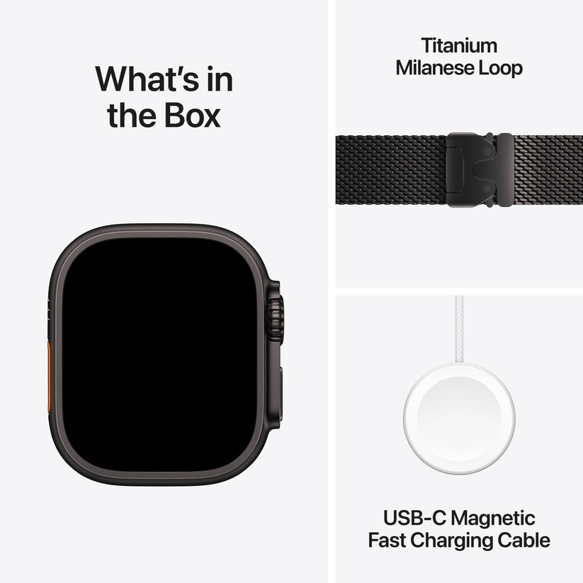 Apple Watch Ultra 3 GPS + Cellular 49mm Black Titanium Case with Black Titanium Milanese Loop - Medium - iSTYLE SK