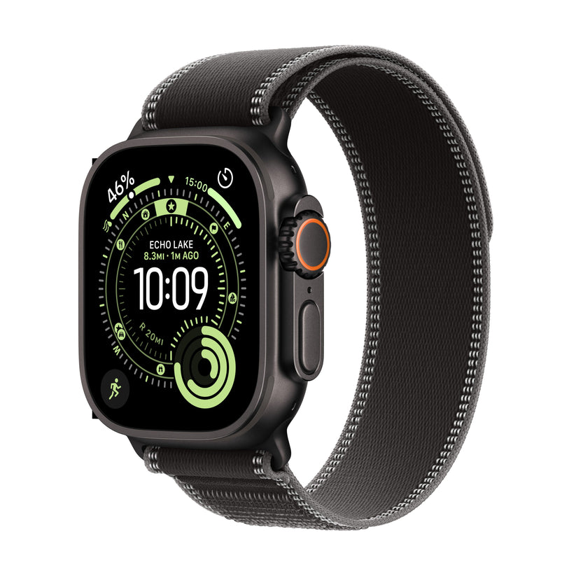 Apple Watch Ultra 3 GPS + Cellular 49mm Black Titanium Case with Black/Charcoal Trail Loop - M/L - iSTYLE SK