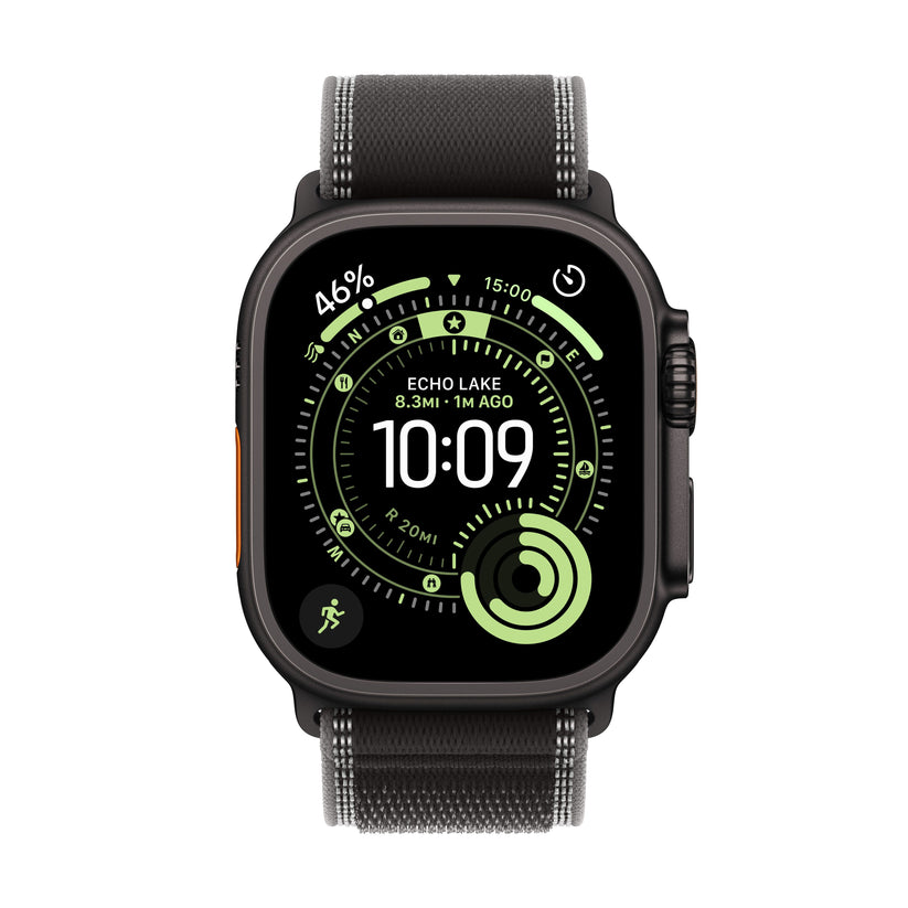 Apple Watch Ultra 3 GPS + Cellular 49mm Black Titanium Case with Black/Charcoal Trail Loop - S/M - iSTYLE SK