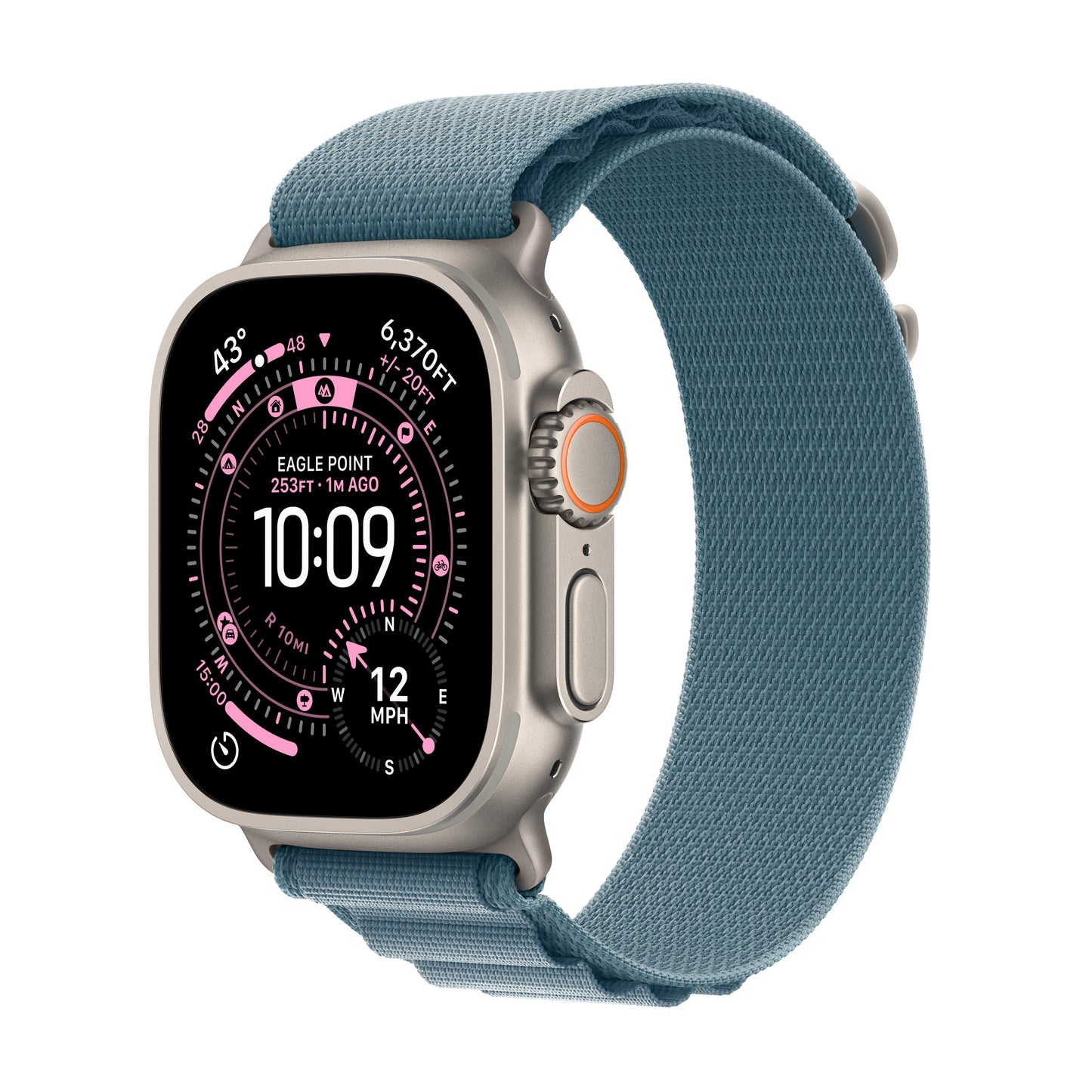 Apple Watch Ultra 3 GPS + Cellular 49mm Natural Titanium Case with Light Blue Alpine Loop - Medium - iSTYLE SK