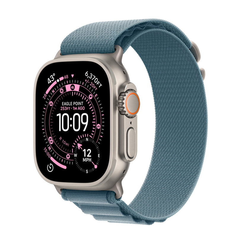 Apple Watch Ultra 3 GPS + Cellular 49mm Natural Titanium Case with Light Blue Alpine Loop - Medium - iSTYLE SK