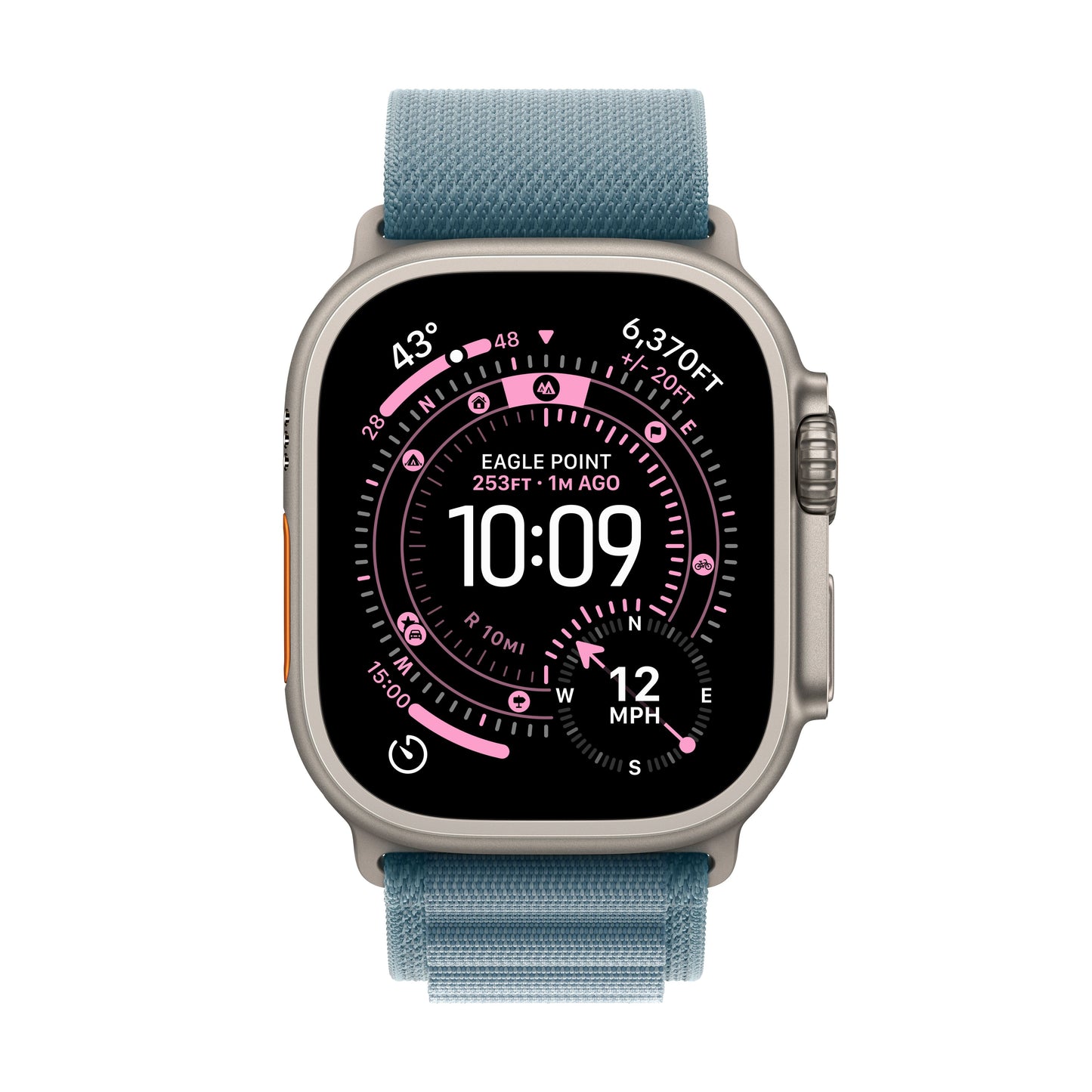 Apple Watch Ultra 3 GPS + Cellular 49mm Natural Titanium Case with Light Blue Alpine Loop - Medium - iSTYLE SK