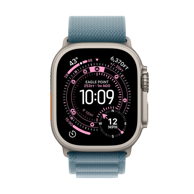 Apple Watch Ultra 3 GPS + Cellular 49mm Natural Titanium Case with Light Blue Alpine Loop - Medium - iSTYLE SK