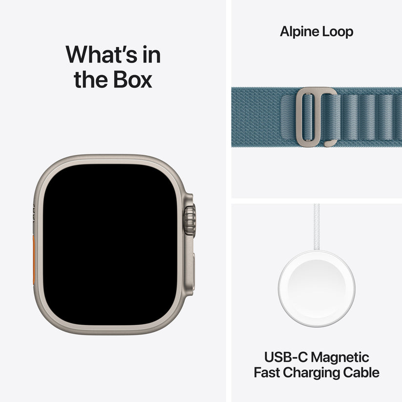 Apple Watch Ultra 3 GPS + Cellular 49mm Natural Titanium Case with Light Blue Alpine Loop - Medium - iSTYLE SK
