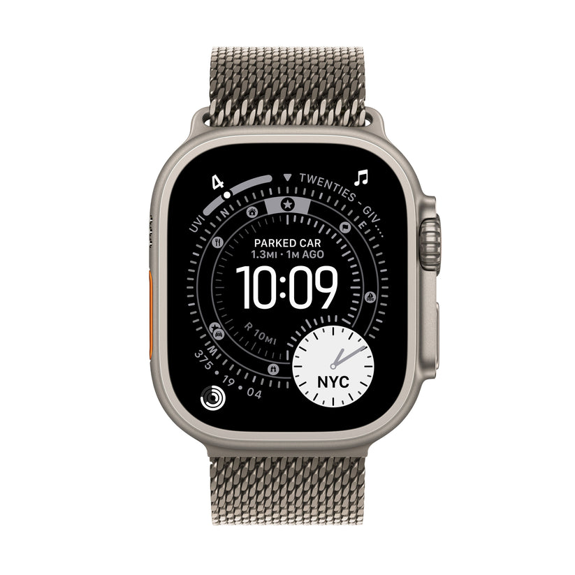 Apple Watch Ultra 3 GPS + Cellular 49mm Natural Titanium Case with Natural Titanium Milanese Loop - Medium - iSTYLE SK