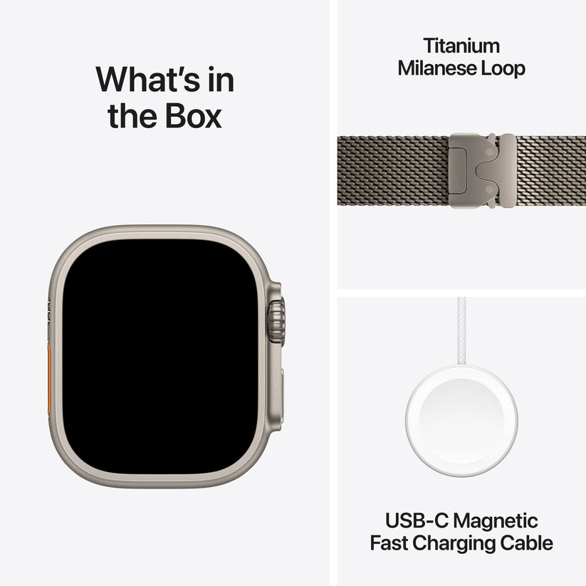 Apple Watch Ultra 3 GPS + Cellular 49mm Natural Titanium Case with Natural Titanium Milanese Loop - Small - iSTYLE SK