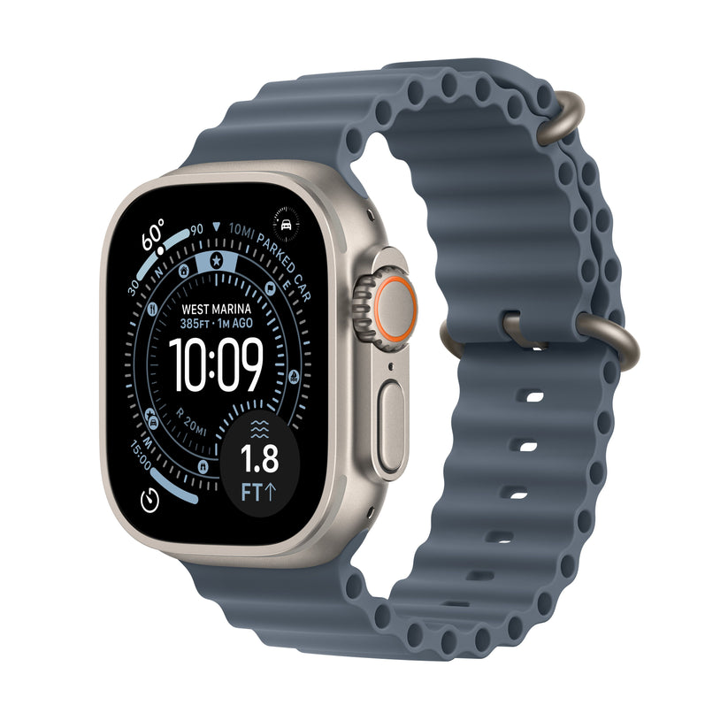 Apple Watch Ultra 3 GPS + Cellular 49mm Natural Titanium Case with Anchor Blue Ocean Band - iSTYLE SK