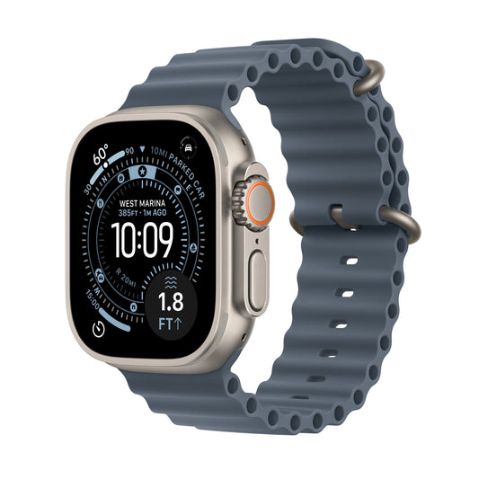 Apple Watch Ultra 3 GPS + Cellular 49mm Natural Titanium Case with Anchor Blue Ocean Band - iSTYLE SK