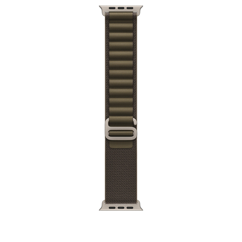 Apple Watch 49 mm – Alpská slučka – Zelená – Stredný – prírodný titán