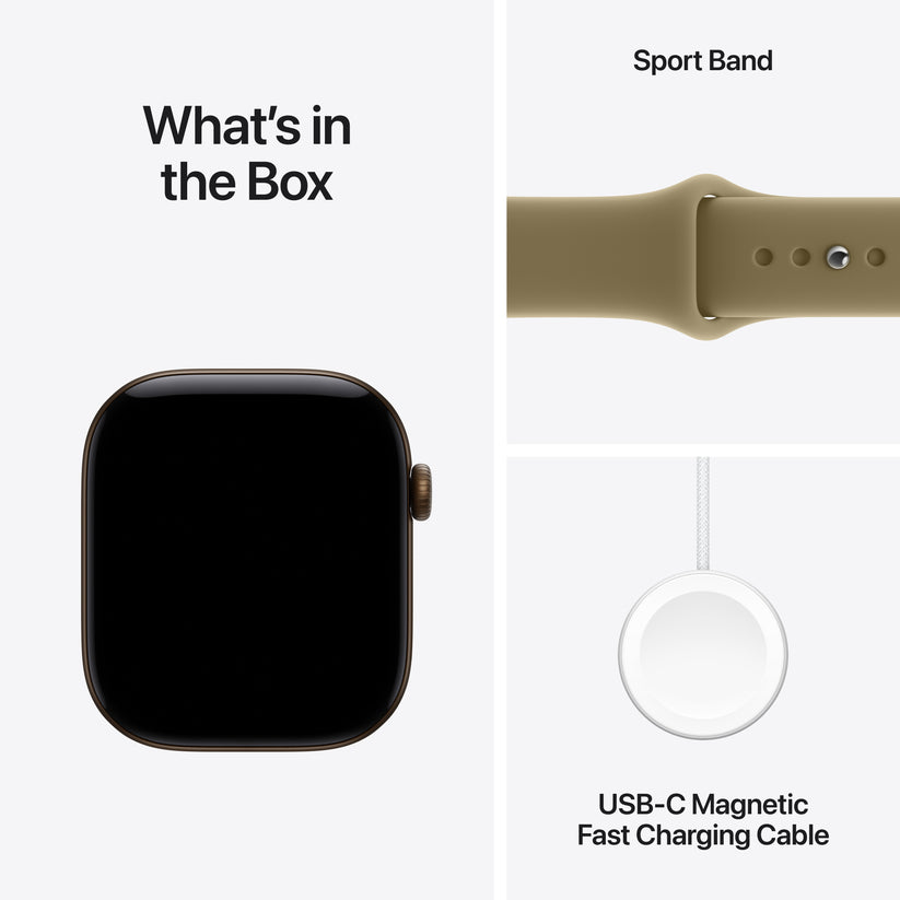 Apple Watch Series 12 GPS + Cellular 46mm Dark Bronze Aluminium Case with Olive Sport Band - S/M - iSTYLE.sk