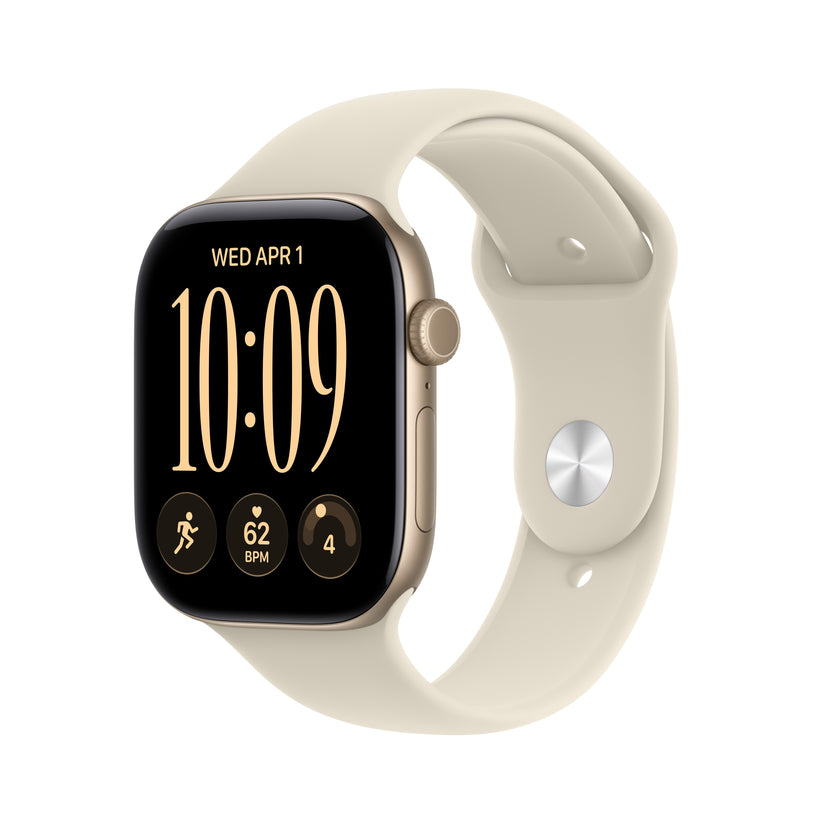Apple Watch Series 12 GPS + Cellular 46mm Light Gold Aluminium Case with Sand Sport Band - M/L - iSTYLE.sk