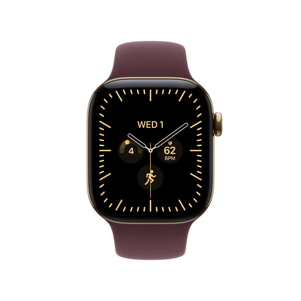Apple Watch Series 12 GPS + Cellular 42mm Radiant Gold Titanium Case with Burgundy Sport Band - S/M - iSTYLE.sk