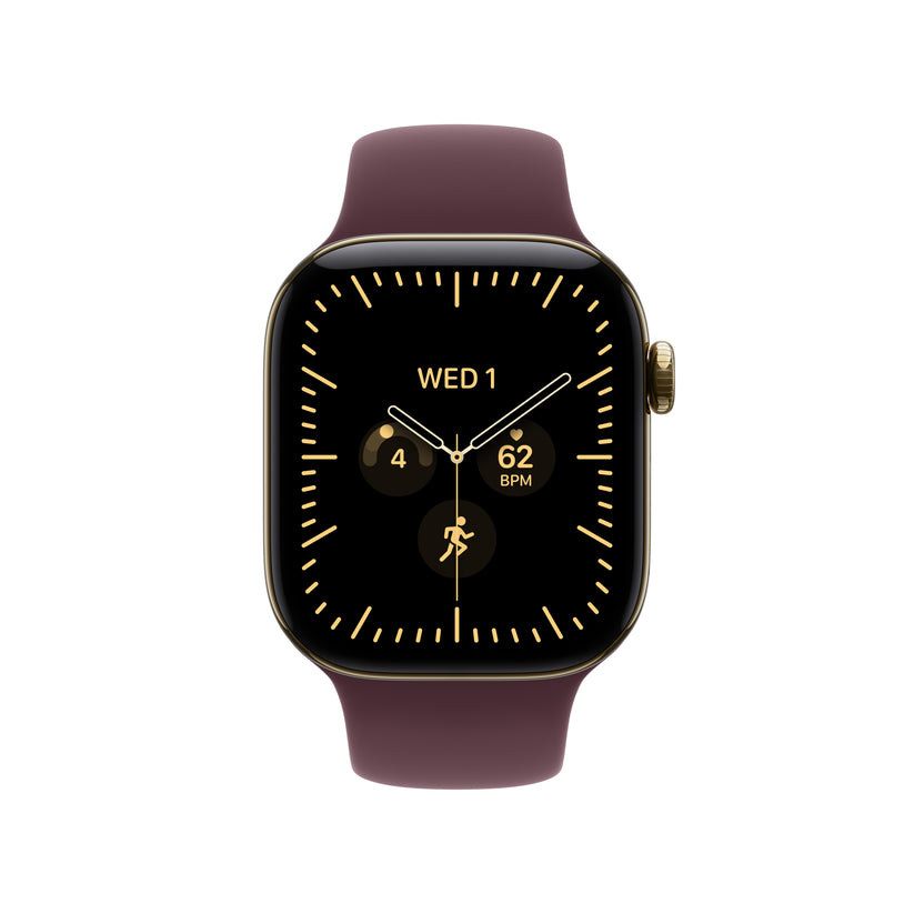 Apple Watch Series 12 GPS + Cellular 42mm Radiant Gold Titanium Case with Burgundy Sport Band - S/M - iSTYLE.sk