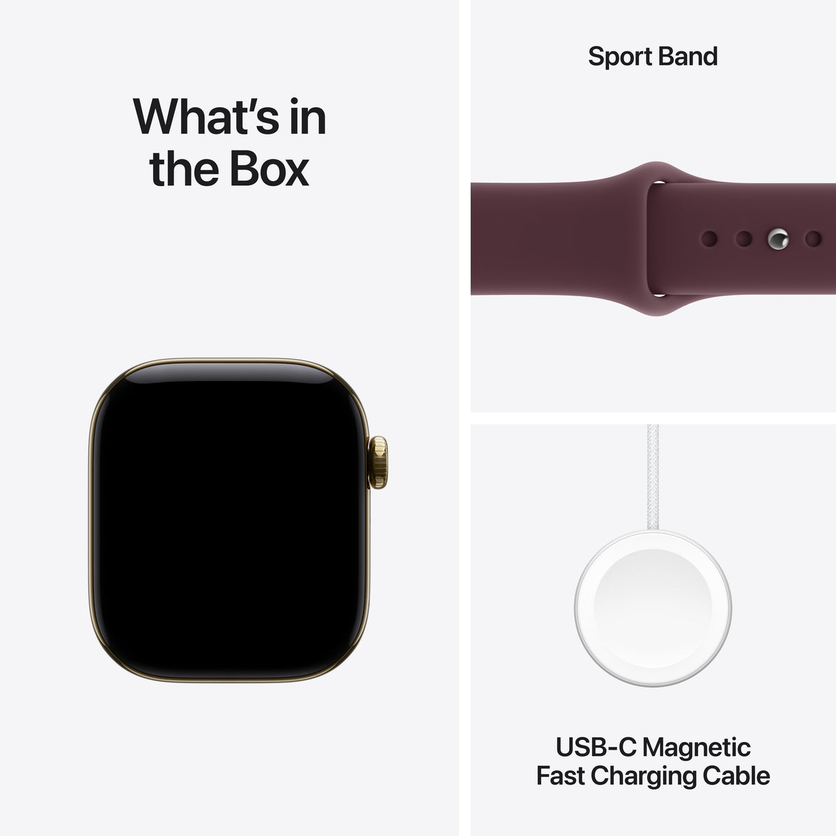 Apple Watch Series 12 GPS + Cellular 42mm Radiant Gold Titanium Case with Burgundy Sport Band - S/M - iSTYLE.sk