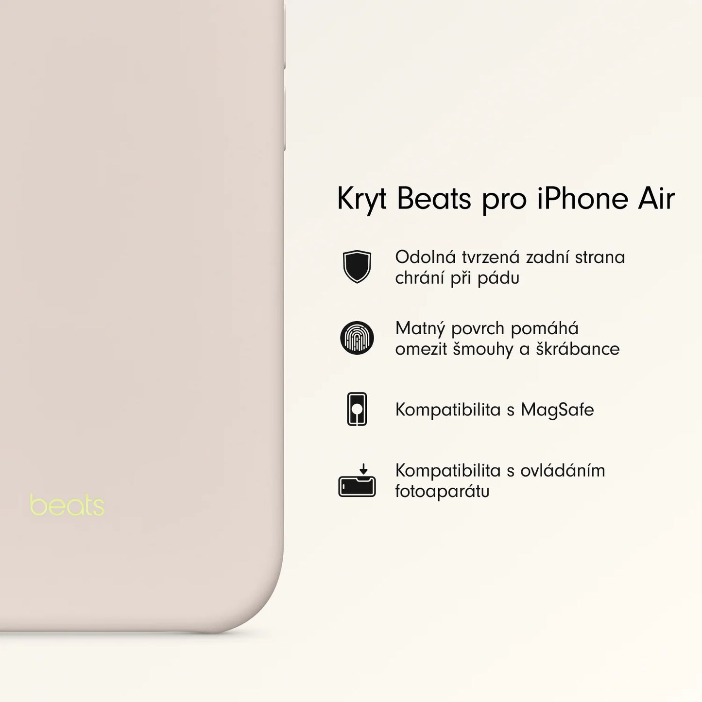 Kryt pre iPhone Air Beats s MagSafe a ovládačom fotoaparátu