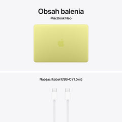 13-palcový MacBook Neo: Apple A18 Pro čip s 6‑jadrovým CPU a 5‑jadrovým GPU, Magic Keyboard s Touch ID, 512GB SSD - Citrus