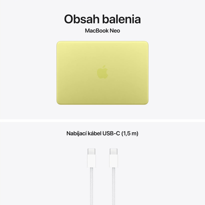 13-palcový MacBook Neo: Apple A18 Pro čip s 6‑jadrovým CPU a 5‑jadrovým GPU, Magic Keyboard s Touch ID, 512GB SSD - Citrus
