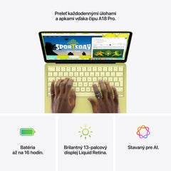 13-palcový MacBook Neo: Apple A18 Pro čip s 6‑jadrovým CPU a 5‑jadrovým GPU, Magic Keyboard s Touch ID, 512GB SSD - Citrus
