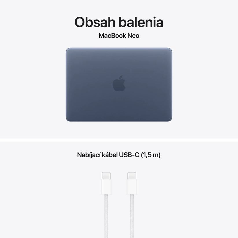 13-palcový MacBook Neo: Apple A18 Pro čip s 6‑jadrovým CPU a 5‑jadrovým GPU, Magic Keyboard s Touch ID, 512GB SSD - Indigo