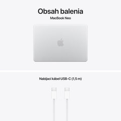 13-palcový MacBook Neo: Apple A18 Pro čip s 6‑jadrovým CPU a 5‑jadrovým GPU, Magic Keyboard s Touch ID, 512GB SSD - Silver