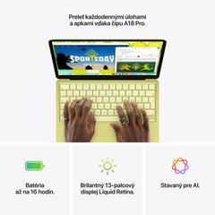 13-palcový MacBook Neo: Apple A18 Pro čip s 6‑jadrovým CPU a 5‑jadrovým GPU, Magic Keyboard s Touch ID, 512GB SSD - Silver