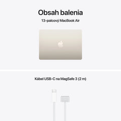 MacBook Air 13", Apple M5 čip, 10jadrové CPU, 10jadrové GPU, 32 GB, 1TB SSD, SK - Hviezdne biela