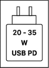 Toto zariadenie podporuje rýchle nabíjanie cez USB PD, ako je definované v dokumente USB Implementers Forum Power.