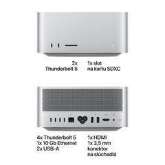 Mac Studio: Apple M5 Ultra čip s 30-jadrovým CPU a 64-jadrovým GPU, 1TB SSD