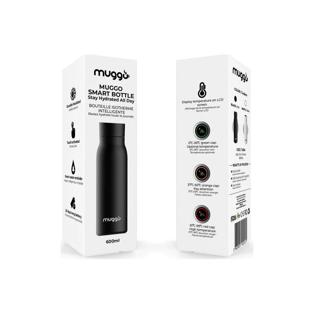 Muggo inteligentná termoska - čierna
