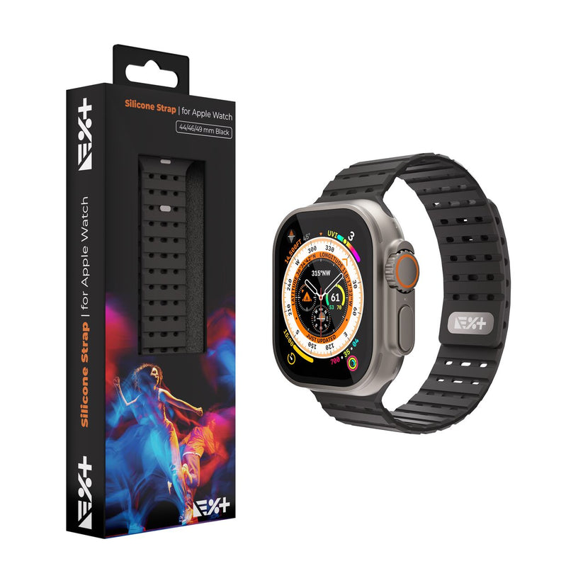Silikónový remienok NextOne Silicone Strap pre Apple Watch 42/44/45/46/49 mm – čierny