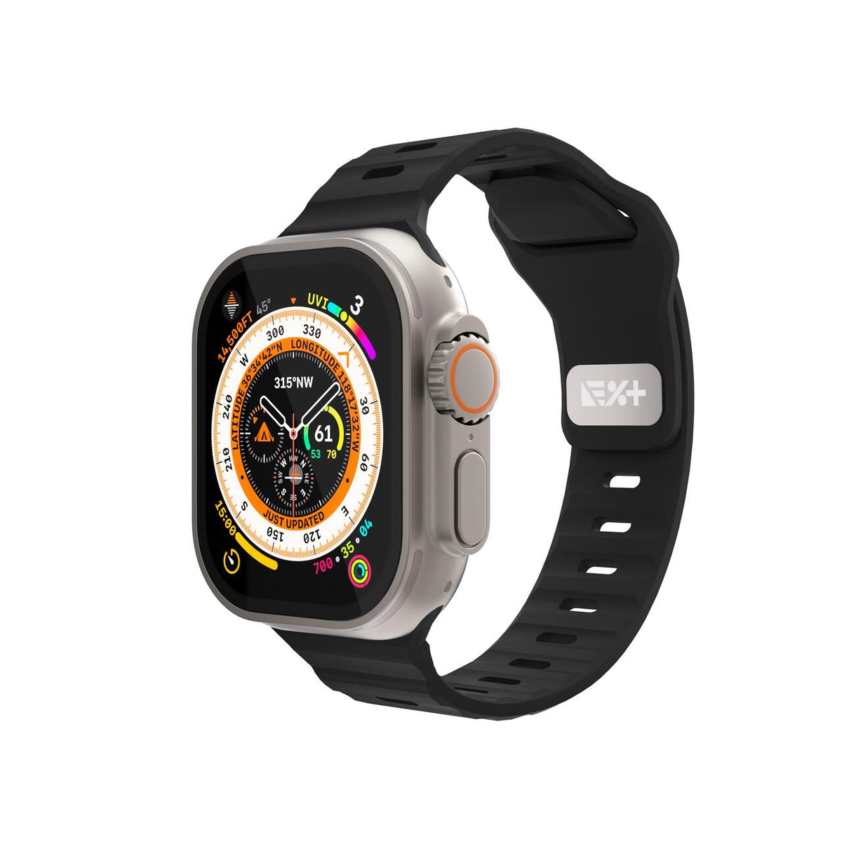 Silikónový remienok NextOne Silicone Active Band pre Apple Watch 42/44/45/46/49 mm – čierny - iSTYLE.sk