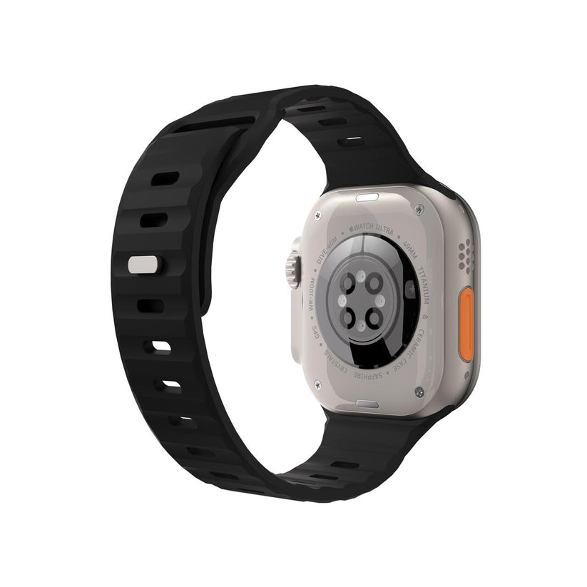 Silikónový remienok NextOne Silicone Active Band pre Apple Watch 42/44/45/46/49 mm – čierny - iSTYLE.sk